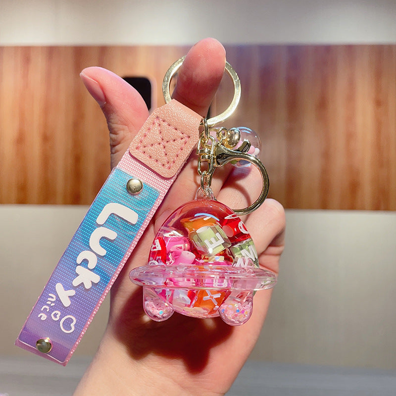 Al por mayor en Oil Universe Acrílico Quicksand Bottle Keychains